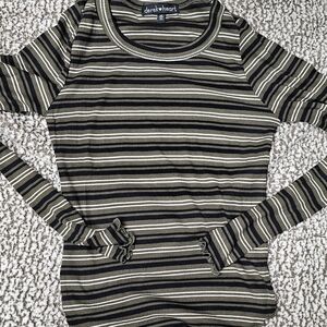 Derek Heart Multicolor Striped Ribbed Top